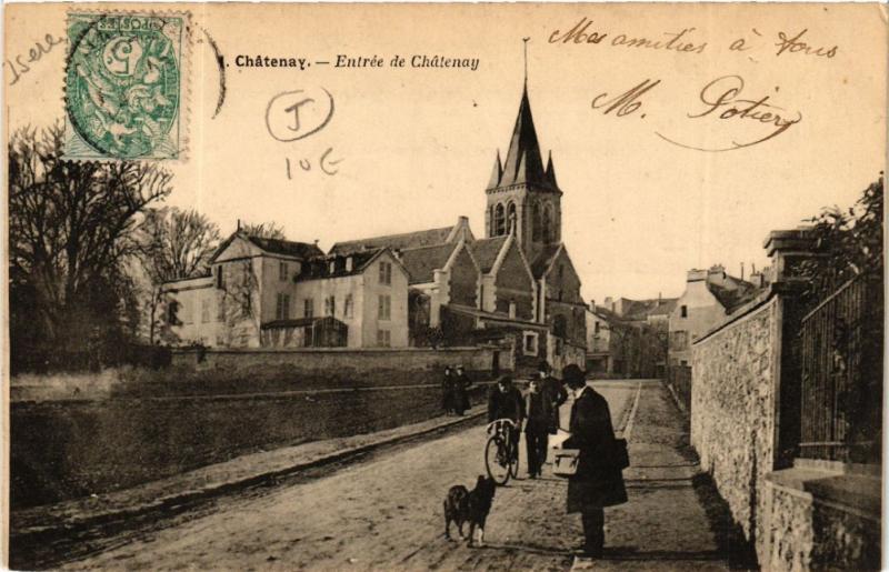 Carte postale ancienne Chatenay - Entrée de Chatenay à Châtenay