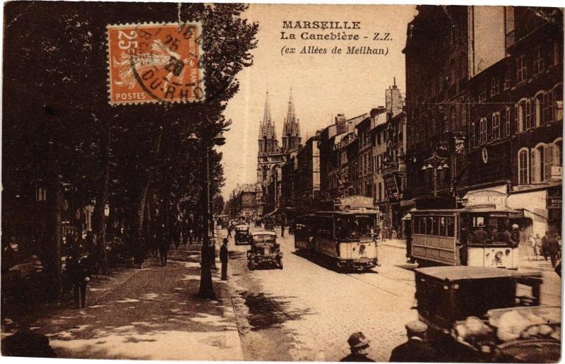 Carte postale ancienne Marseille-La Cannabiere à Marseille