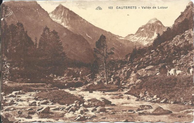 Carte postale ancienne Vallée de Lutour à Cauterets