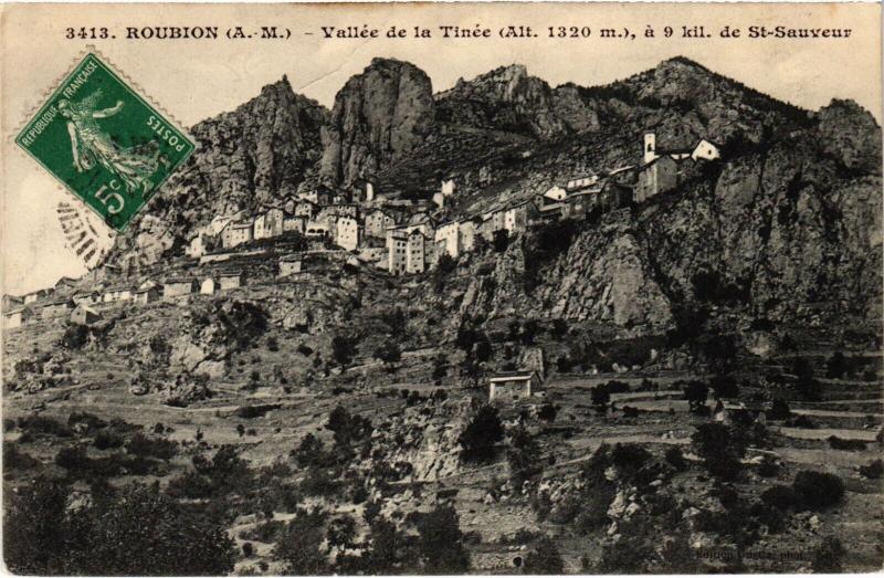 Carte postale ancienne Roubion Vallée de la Tinée à Roubion