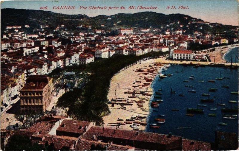 Carte postale ancienne Cannes - Vue Générale prise du Mt-Chevalier à Cannes