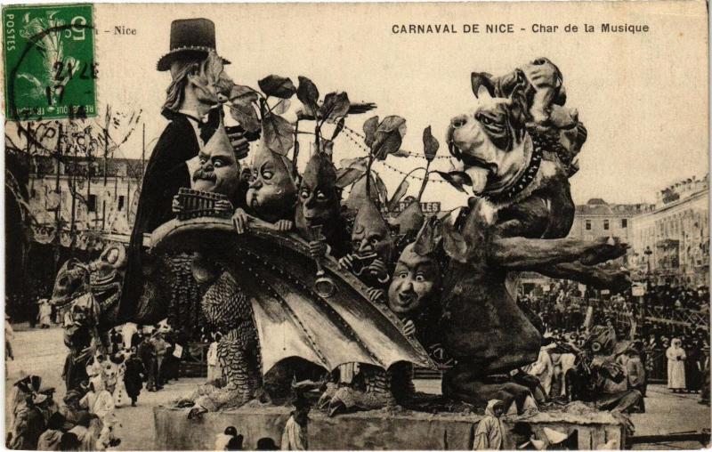 Carte postale ancienne Carnaval de Nice - Char de la Musiquee