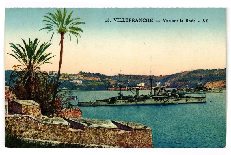 Carte postale ancienne Villefranche - Vue sur la rade