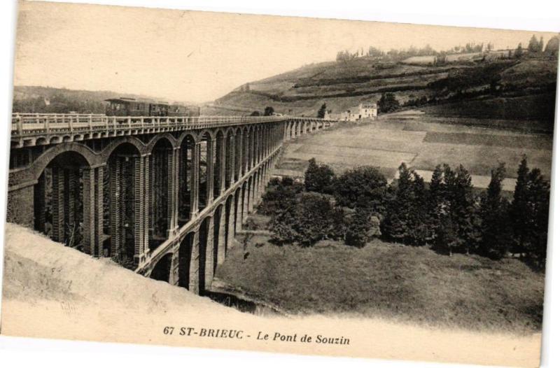 Carte postale ancienne Saint-Brieuc-Le Pont de Souzin à Saint-Brieuc
