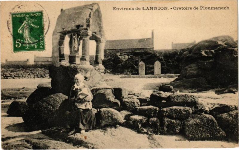 Carte postale ancienne Environs de Lannion-Oratoire de Ploumanach à Lannion