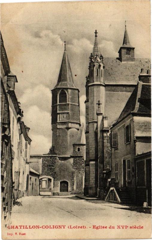 Carte postale ancienne Chatillon Coligny-Eglise du XVIe siecle