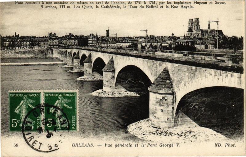 Carte postale ancienne Orleans-Vue générale et le Pont George