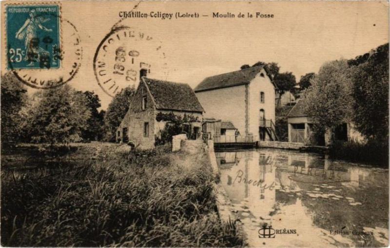 Carte postale ancienne Chatillon-Coligny-Moulin de la Fosse