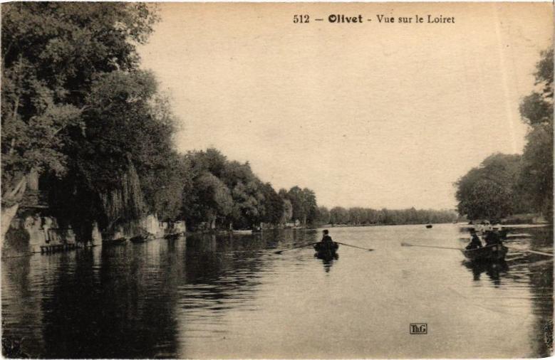 Carte postale ancienne Olivet - Vue sur le Loiret à Olivet