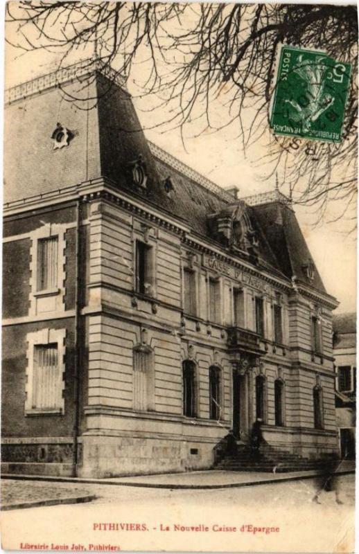 Carte postale ancienne Pithiviers-La Nouvelle Caisse d'Epargne à Pithiviers