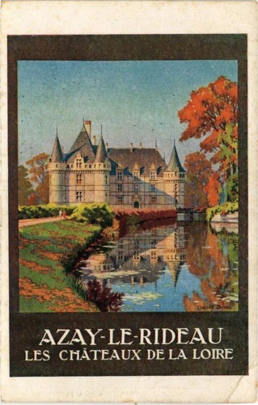 Carte postale ancienne Azay-le-Rideau - Les Chateaux de la Loire à Azay-le-Rideau