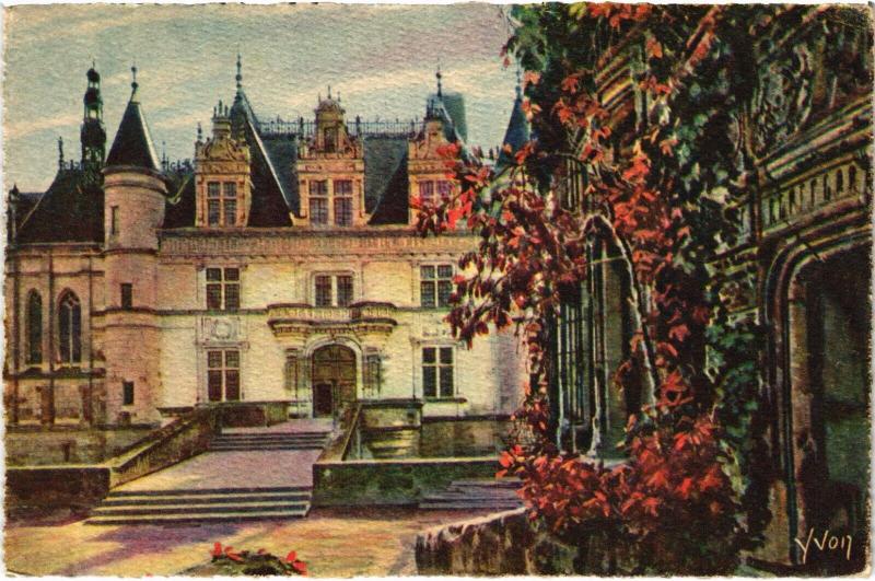 Carte postale ancienne Chateau de Chenonceaux Aile Thomas Bohier et détail de la Tour... à Chenonceaux