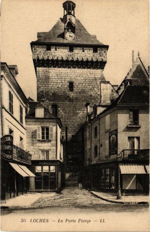 Carte postale ancienne Loches - La Porte Picoys à Loches