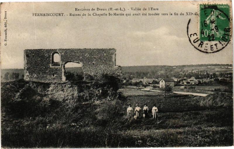 Carte postale ancienne Env. de Dreux-Vallée de l'Eure-Fermaincourt à Dreux