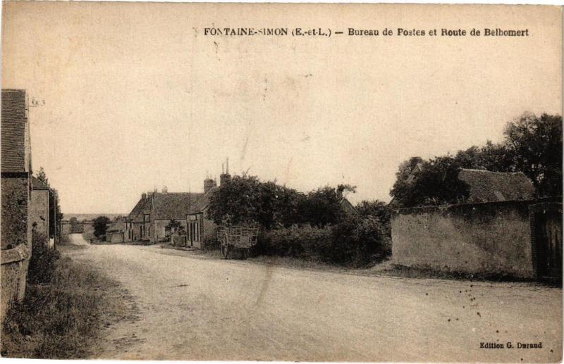 Carte postale ancienne Fontayne Simon-Bureau de Postes et Houte de Belhomert