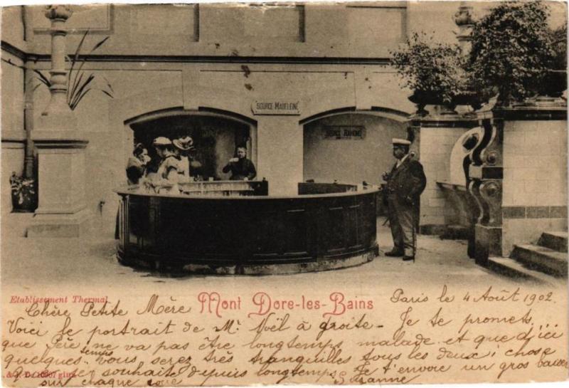 Carte postale ancienne Le Mont-Dore - Etabl. THERMal à Mont-Dore