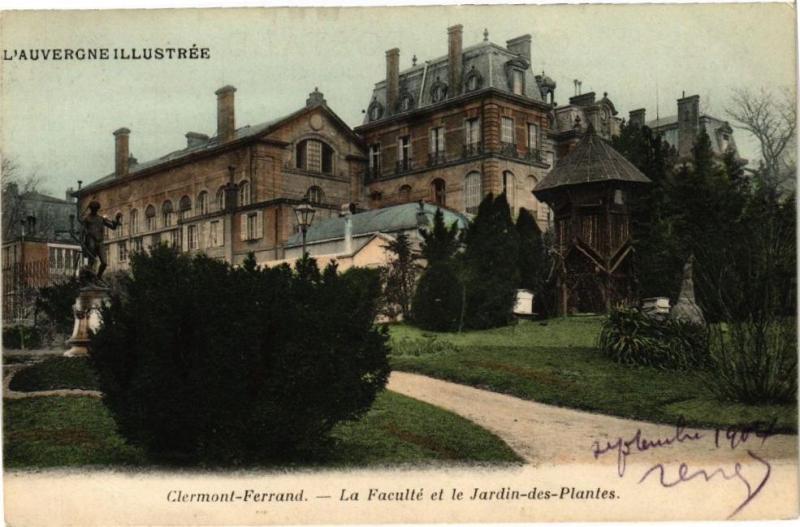Carte postale ancienne Clermont-Ferrand - La Faculte et le Jardin-des-Plantes à Clermont-Ferrand