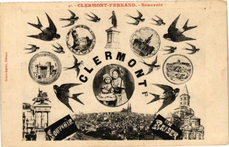 Carte postale ancienne Clermont-Ferrand - Souvenir à Clermont-Ferrand