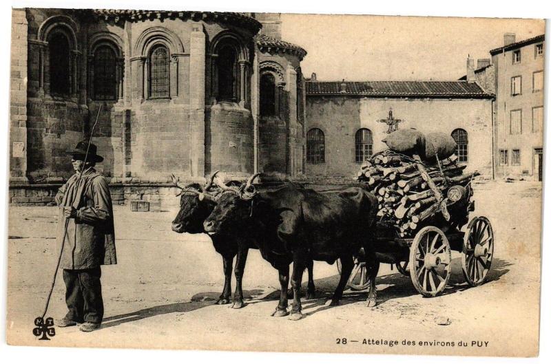 Carte postale ancienne Attelage des Env. du Puy