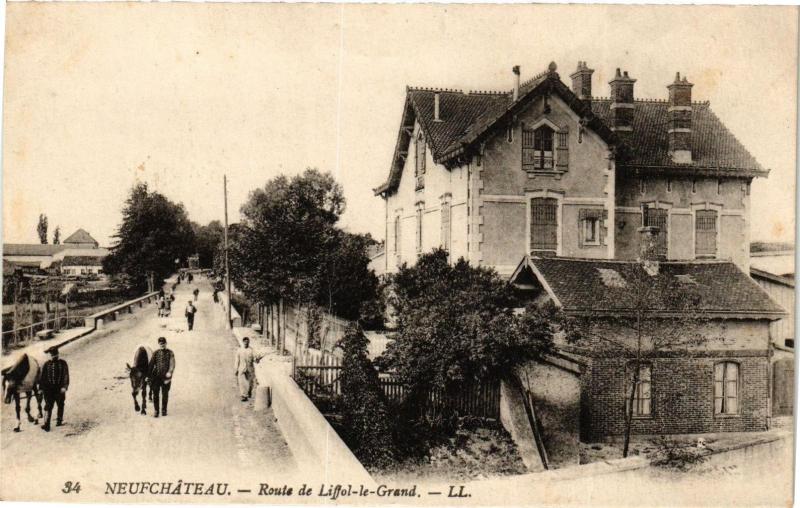Carte postale ancienne Neufchateau - Route de Liffol le Grand à Neufchâteau