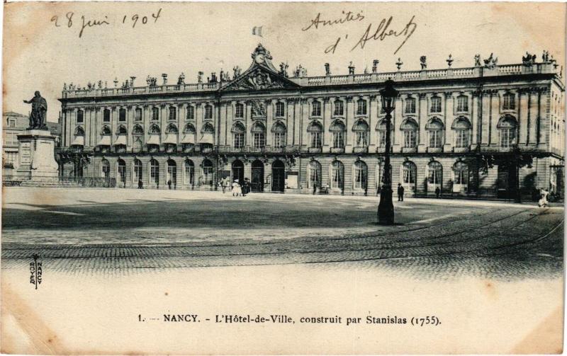 Carte postale ancienne Nancy-L'Hótel de Ville construit par Stanislas à Nancy