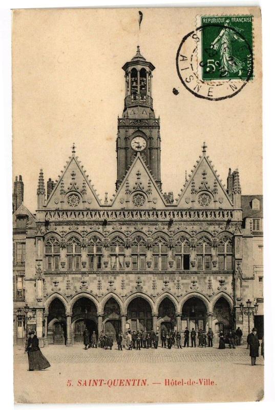 Carte postale ancienne Sainte Quentin Hotel de ville