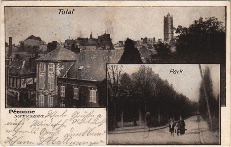 Carte postale ancienne Peronne Total park