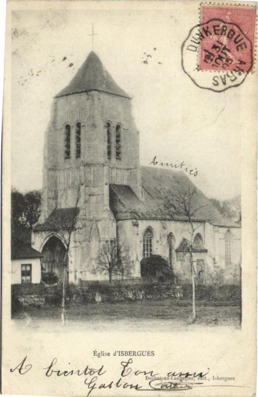 Carte postale ancienne Eglise d'IsBERGUES à Isbergues