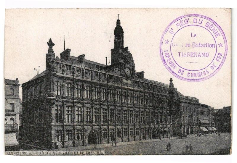 Carte postale ancienne Valenciennes - L'Hotel de ville et le theatre à Valenciennes