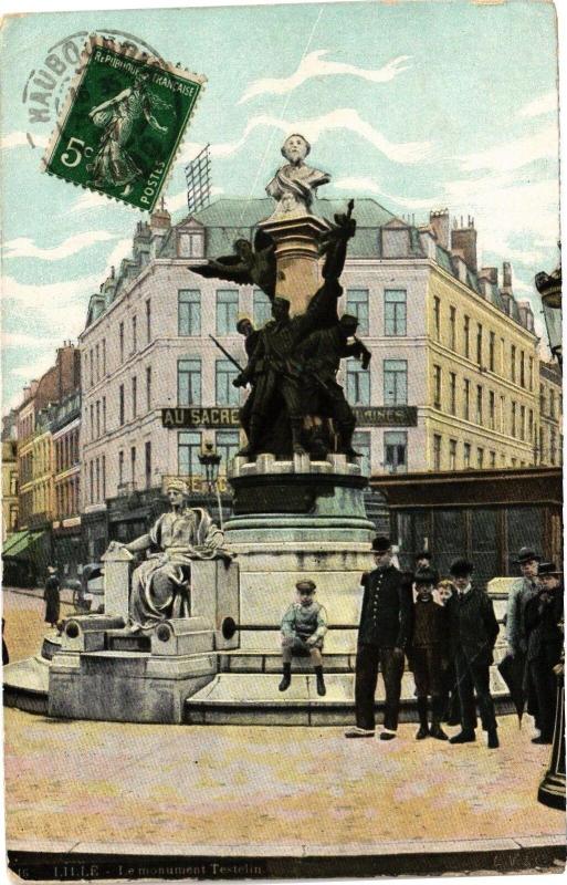Carte postale ancienne Lille - Le monument Testelin à Lille