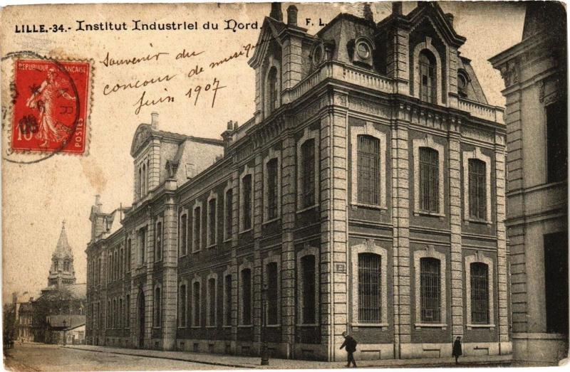 Carte postale ancienne Lille - Institut Industriel du Nord à Lille