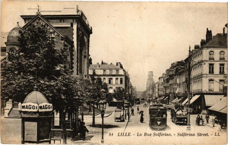 Carte postale ancienne Lille - La Rue Solferino - Solferino Stréet à Lille