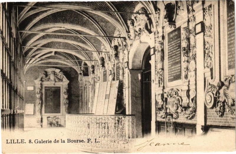 Carte postale ancienne Lille - Galerie de la Bourse à Lille