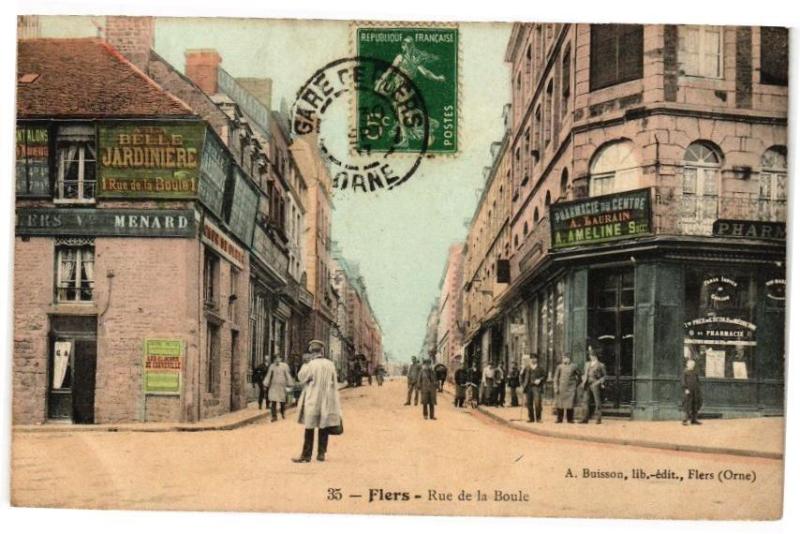 Carte postale ancienne Flers(orne) .- Rue de la boule à Flers