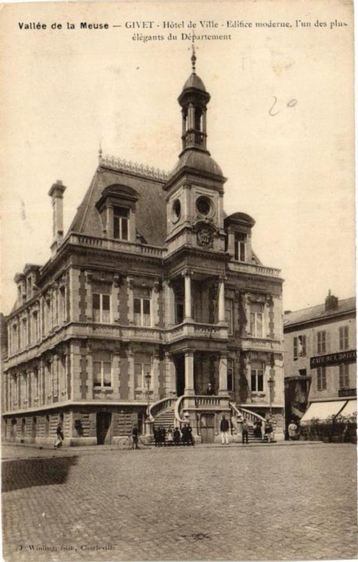 Carte postale ancienne Vallée de la Meuse Givet Hotel de Ville Edifice moderne,l'un .(224755) à Givet
