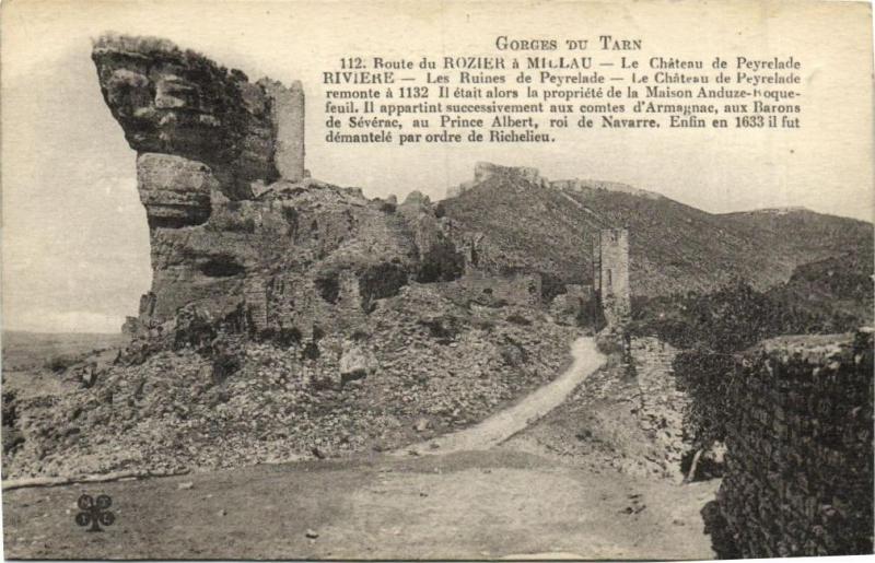 Carte postale ancienne Gorges du Tarn - Route du Rozier a Millau à Millau