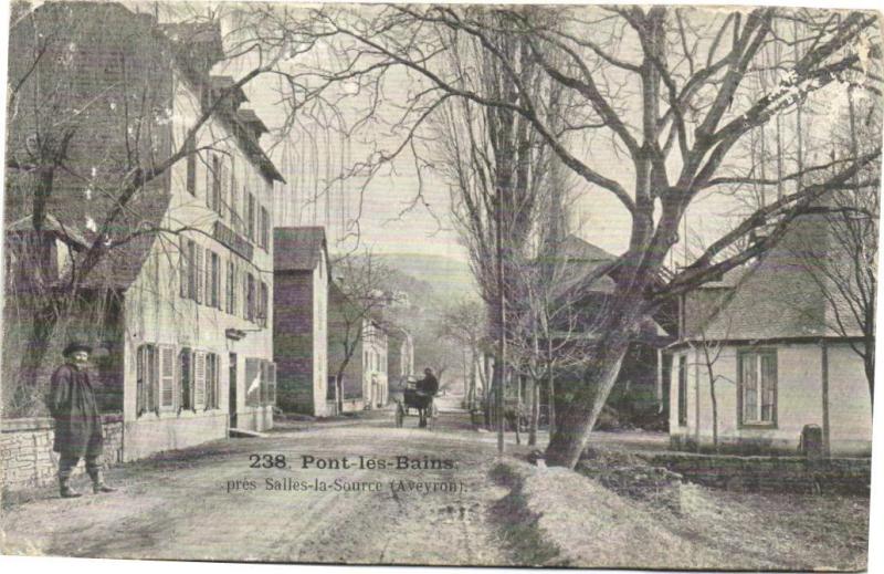 Carte postale ancienne Pont-les-Bains - prés Sailles-la-Source