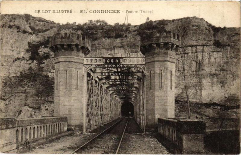 Carte postale ancienne Conduche-Pont et Tunnel