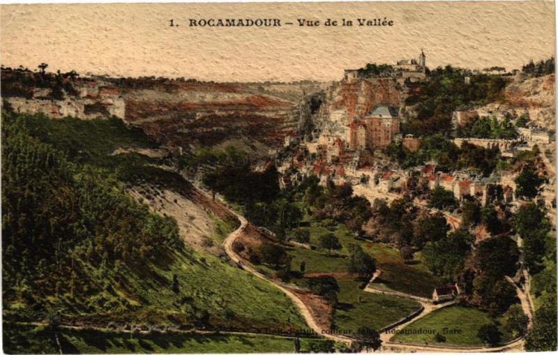 Carte postale ancienne Rocamadour-Vue de la Vallée à Rocamadour