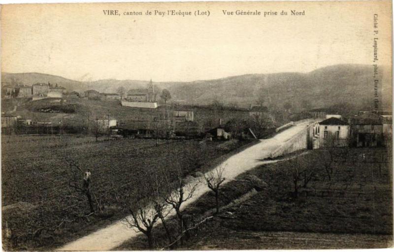 Carte postale ancienne Vire canton de Puy-L'Eveque - Vue générale prise du Nord