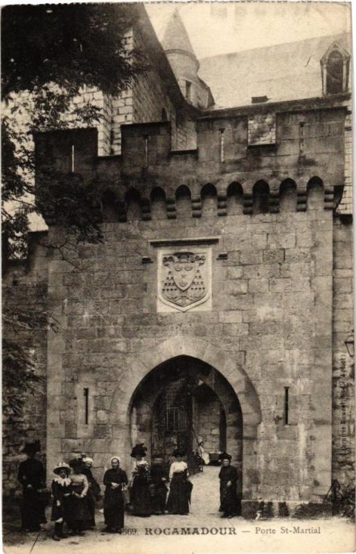 Carte postale ancienne Rocamadour-Porte Saint-Martial à Rocamadour
