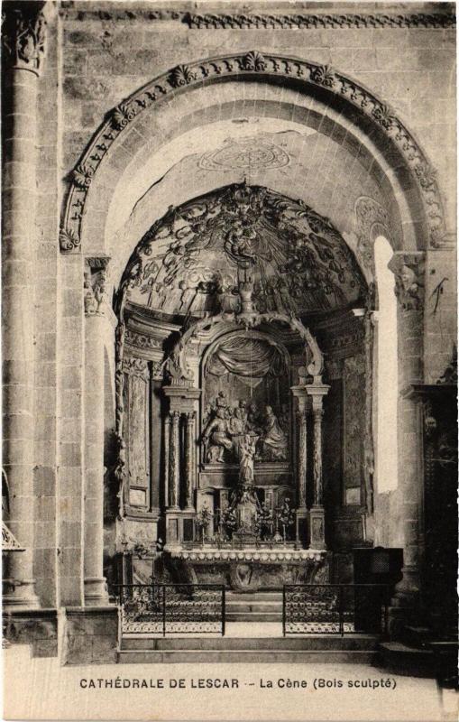 Carte postale ancienne Cathedrale de Lescar - La Cene à Lescar