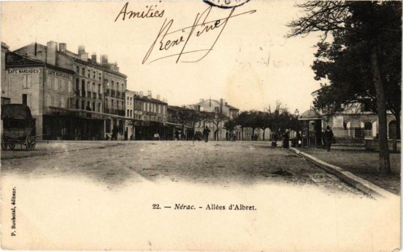 Carte postale ancienne Nerac-Allées d'Albret