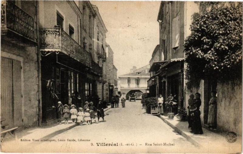 Carte postale ancienne Villereal-Rue Saint-Michel