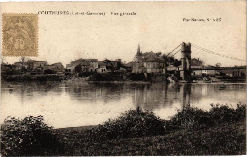 Carte postale ancienne Couthures - Vue générale