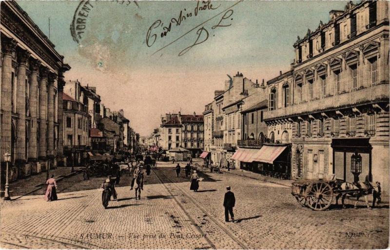 Carte postale ancienne Saumur - Vue prise du Pont Cessart à Saumur