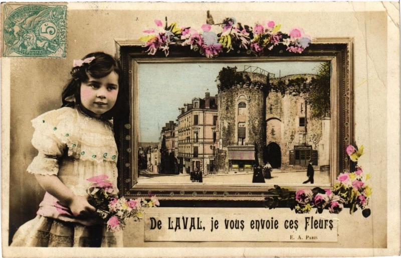 Carte postale ancienne De Laval je vous envoie ces Fleurs à Laval