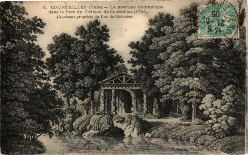 Carte postale ancienne Courteilles - La Machine hydrailique dans le Parc du Chateau(181680) à Courteilles