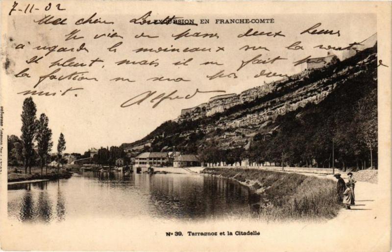 Carte postale ancienne Excursion en Franche-Comte - Tarracnos et la Citadelle