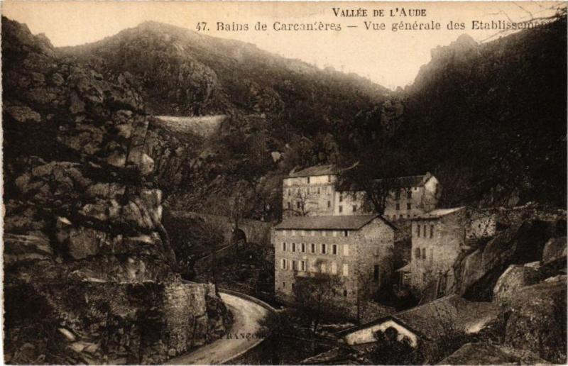Carte postale ancienne Bains de Carcanieres-Vue générale des Etablissements